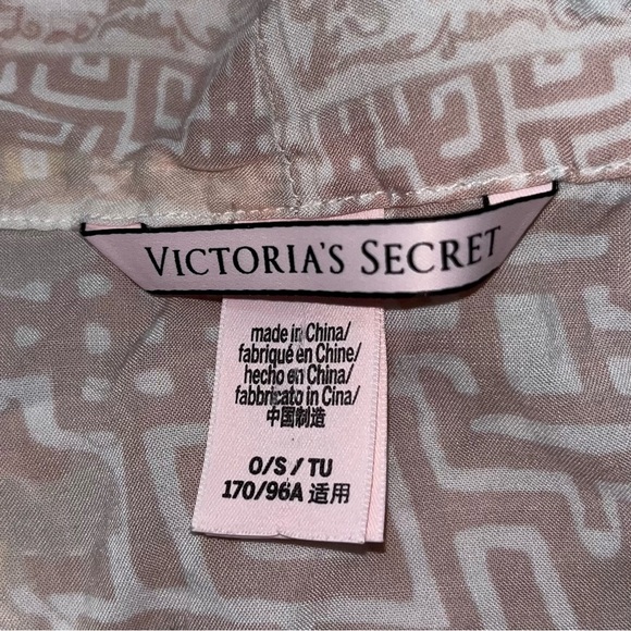 VICTORIAS SECRET Pink White Medallion Print Tie Front Kimono Robe Swim Cover Up - Picture 6 of 7